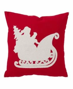 Saro Lifestyle Ntas Sleigh Christmas Decorative Pillow, 18 X 18
