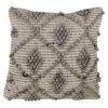 Saro Lifestyle Wool Blend Throw Pillow With Knotted Diamond Design, 18 X 18