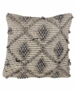 Saro Lifestyle Wool Blend Throw Pillow With Knotted Diamond Design, 18 X 18