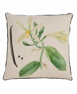 Saro Lifestyle Vanilla Orchid Printed Decorative Pillow, 18 X 18