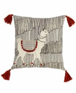 Saro Lifestyle Tassled Llama Decorative Pillow, 18 X 18