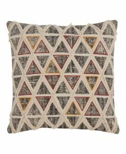 Saro Lifestyle Triange Embroidered Decorative Pillow, 18 X 18