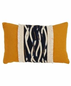 Saro Lifestyle Wavy Stitched Decorative Pillow, 12 X 18