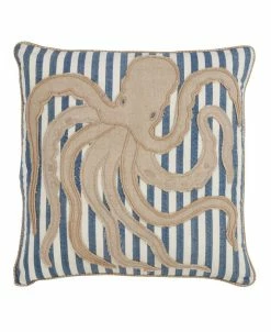 Saro Lifestyle Octopus Striped Decorative Pillow, 18 X 18