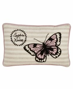 Saro Lifestyle Explore The World Butterfly Decorative Pillow, 13 X 20