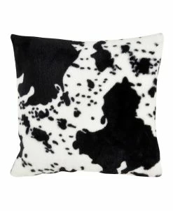 Saro Lifestyle Cow Hide Faux Fur Decorative Pillow, 18 X 18