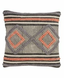 Saro Lifestyle Diamond Embroidered Decorative Pillow, 18 X 18