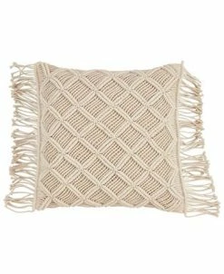 Saro Lifestyle Macrame Decorative Pillow, 18 X 18 -Chic Home Shop 14832607 fpx 1