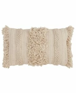 Saro Lifestyle Fringe Striped Decorative Pillow, 12 X 20