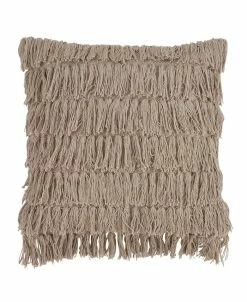 Saro Lifestyle Woven Fringes Decorative Pillow, 18 X 18