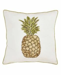 Saro Lifestyle Pineapple Beaded Decorative Pillow, 18 X 18