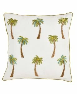 Saro Lifestyle Beaded Palm Trees Decorative Pillow, 18 X 18