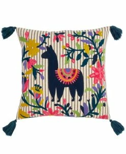 Saro Lifestyle Ma Embroidered Polyester Filled Decorative Pillow, 18 X 18