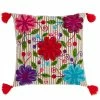 Saro Lifestyle Ge Petal Embroidered Decorative Pillow, 18 X 18