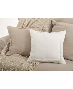 Saro Lifestyle Ruffled Border Linen Decorative Pillow, 20 X 20 -Chic Home Shop 14838991 fpx