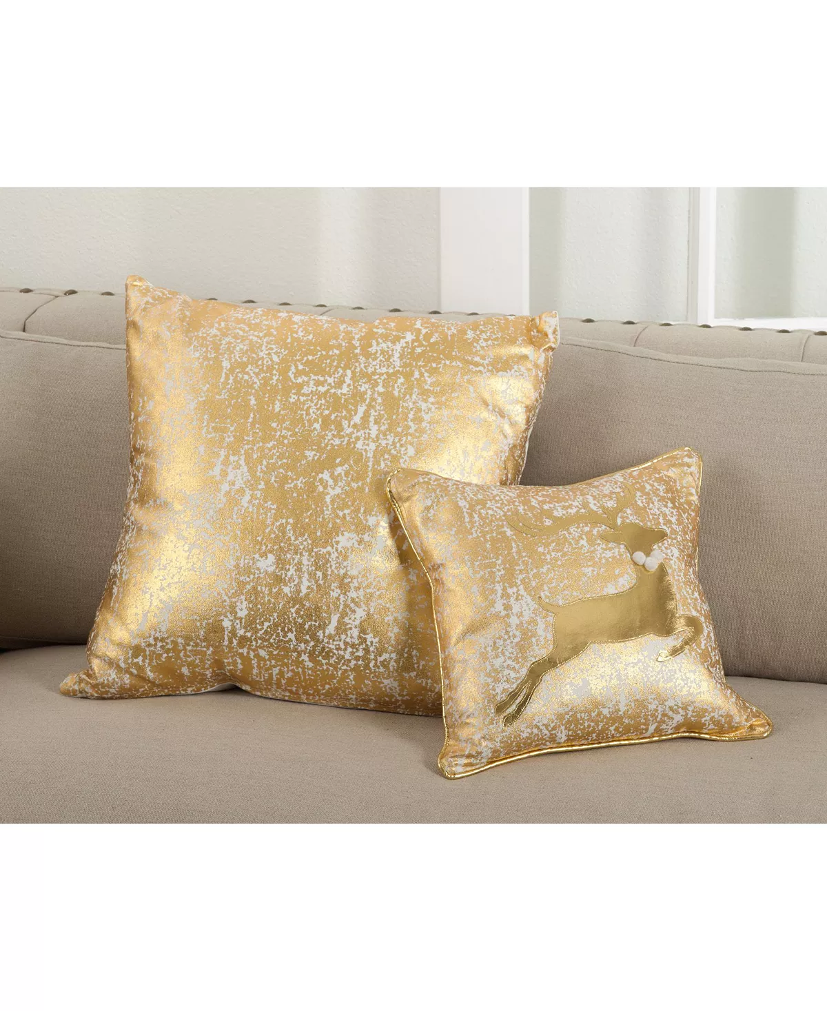 Saro Lifestyle Donnelou Metallic Foil Printed Decorative Pillow, 18 X 18 2 Saro Lifestyle Donnelou Metallic Foil Printed Decorative Pillow, 18 X 18 - Image 2