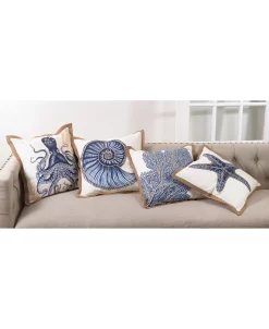 Saro Lifestyle Fish Printed Decorative Pillow, 20 X 20 -Chic Home Shop 14839329 fpx