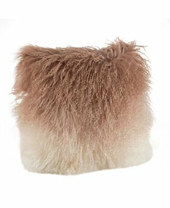Saro Lifestyle Mongolian Lamb Fur Ombre Throw Pillow, 16 X 16 2 Saro Lifestyle Mongolian Lamb Fur Ombre Throw Pillow, 16 X 16 - Image 2