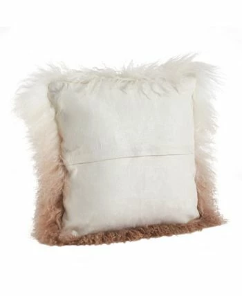 Saro Lifestyle Mongolian Lamb Fur Ombre Throw Pillow, 16 X 16 3 Saro Lifestyle Mongolian Lamb Fur Ombre Throw Pillow, 16 X 16 - Image 3