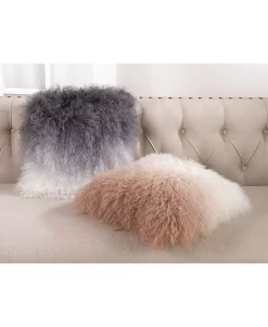 Saro Lifestyle Mongolian Lamb Fur Ombre Throw Pillow, 16 X 16 11 Saro Lifestyle Mongolian Lamb Fur Ombre Throw Pillow, 16 X 16 -Chic Home Shop 14839351 fpx