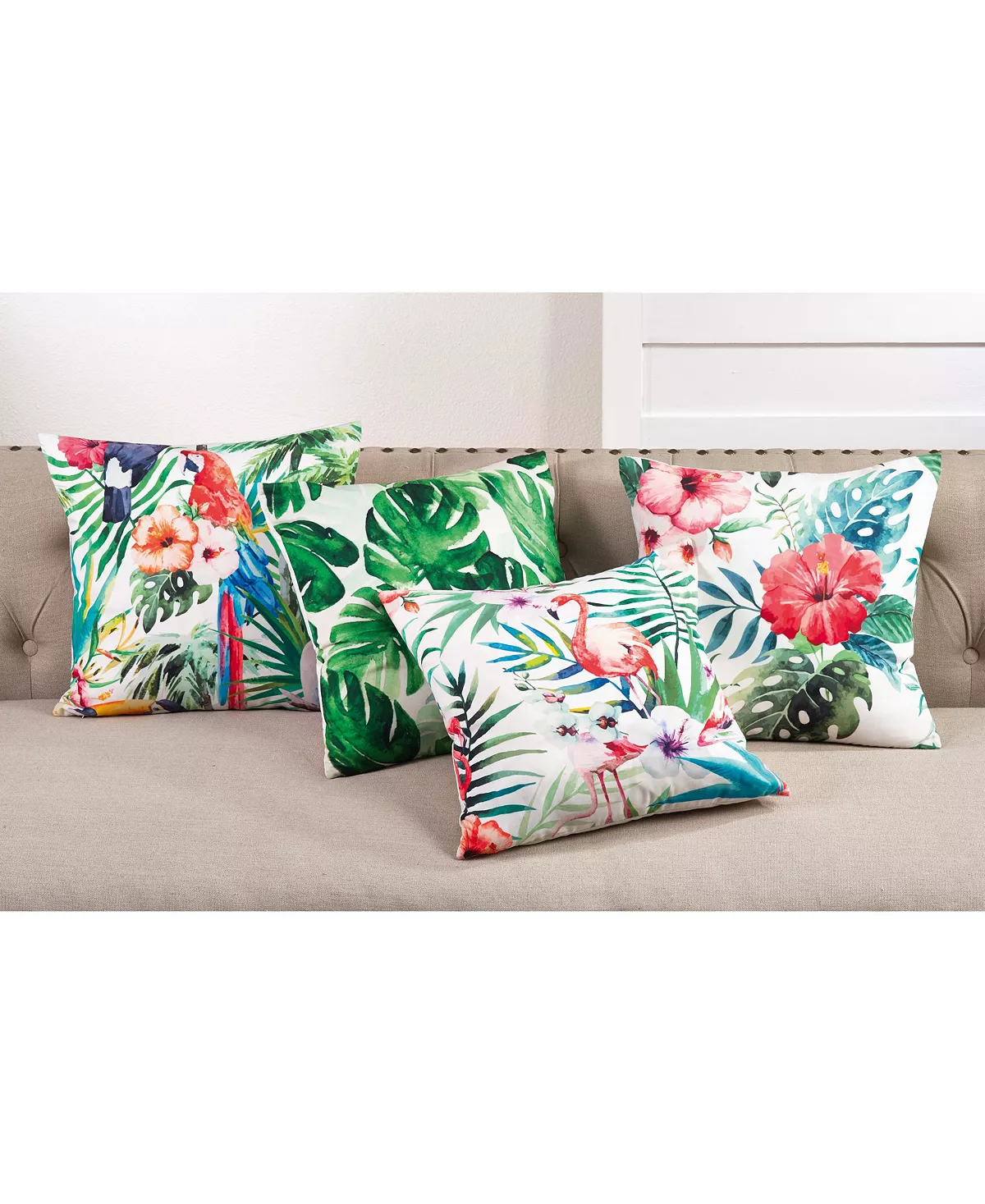 Saro Lifestyle Tropical Flamingo Print Polyester Filled Throw Pillow, 18 X 18 3 Saro Lifestyle Tropical Flamingo Print Polyester Filled Throw Pillow, 18 X 18 - Image 3