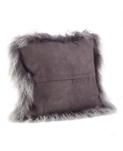 Saro Lifestyle Wool Mongolian Lamb Fur Throw Pillow, 16 X 16 8 Saro Lifestyle Wool Mongolian Lamb Fur Throw Pillow, 16 X 16 -Chic Home Shop 14839411 fpx