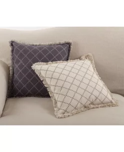 Saro Lifestyle Diamond Fringe Trim Decorative Pillow, 20 X 20 -Chic Home Shop 14839685 fpx