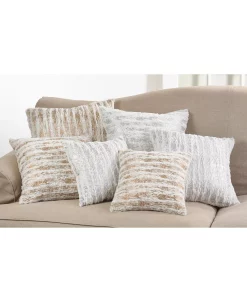 Saro Lifestyle Brushed Metallic Foil Printed Faux Fur Decorative Pillow, 15 X 15 6 Saro Lifestyle Brushed Metallic Foil Printed Faux Fur Decorative Pillow, 15 X 15 -Chic Home Shop 14839756 fpx 1