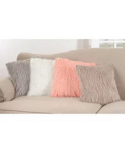 Saro Lifestyle Ng Haired Faux Fur Decorative Pillow, 18 X 18 -Chic Home Shop 14840001 fpx