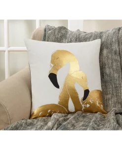 Saro Lifestyle Flamingo Love Decorative Pillow, 18 X 18 -Chic Home Shop 14840283 fpx