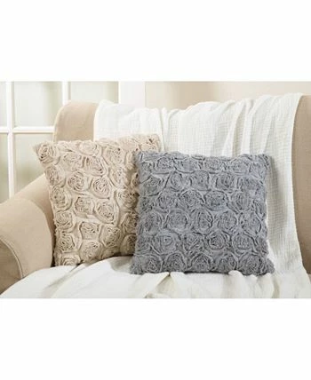 Saro Lifestyle Rose Texture Decorative Pillow, 17 X 17 3 Saro Lifestyle Rose Texture Decorative Pillow, 17 X 17 - Image 3
