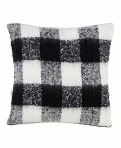 Saro Lifestyle Plaid Faux Mohair Decorative Pillow, 20 X 20 9 Saro Lifestyle Plaid Faux Mohair Decorative Pillow, 20 X 20 -Chic Home Shop 14840579 fpx