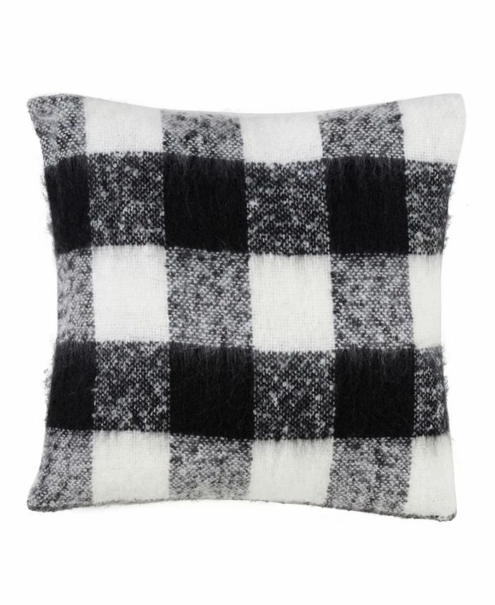 Saro Lifestyle Plaid Faux Mohair Decorative Pillow, 20 X 20 4 Saro Lifestyle Plaid Faux Mohair Decorative Pillow, 20 X 20 - Image 4