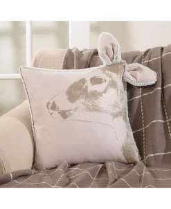 Saro Lifestyle Deer Head Throw Pillow, 18 X 18 -Chic Home Shop 14840647 fpx