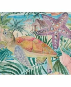 Saro Lifestyle Tropical Turtle Printed Decorative Pillow, 18 X 18 -Chic Home Shop 14840755 fpx