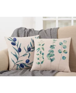 Saro Lifestyle Eucalyptus Printed Decorative Pillow, 18 X 18 -Chic Home Shop 14840781 fpx