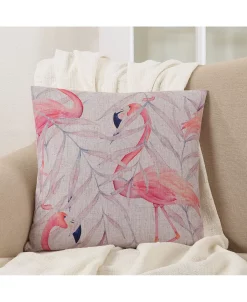 Saro Lifestyle Blushed Flamingo Decorative Pillow, 18 X 18 -Chic Home Shop 14840801 fpx