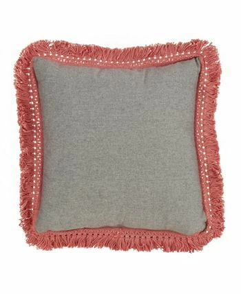 Saro Lifestyle Ce Applique Fringed Decorative Pillow, 18 X 18 2 Saro Lifestyle Ce Applique Fringed Decorative Pillow, 18 X 18 - Image 2