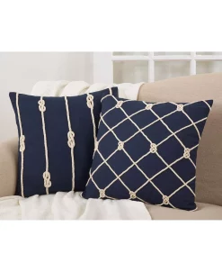 Saro Lifestyle Double Knot Rope Decorative Pillow, 20 X 20 -Chic Home Shop 14840903 fpx