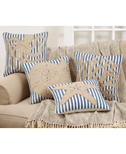 Saro Lifestyle Octopus Striped Decorative Pillow, 18 X 18 -Chic Home Shop 14840979 fpx