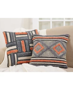 Saro Lifestyle Diamond Embroidered Decorative Pillow, 18 X 18 -Chic Home Shop 14841056 fpx