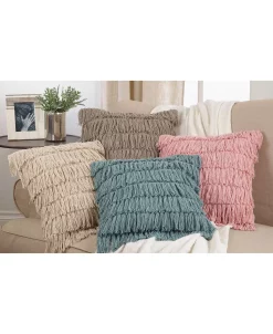 Saro Lifestyle Woven Fringes Decorative Pillow, 18 X 18 -Chic Home Shop 14841138 fpx