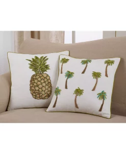 Saro Lifestyle Pineapple Beaded Decorative Pillow, 18 X 18 8 Saro Lifestyle Pineapple Beaded Decorative Pillow, 18 X 18 -Chic Home Shop 14841211 fpx