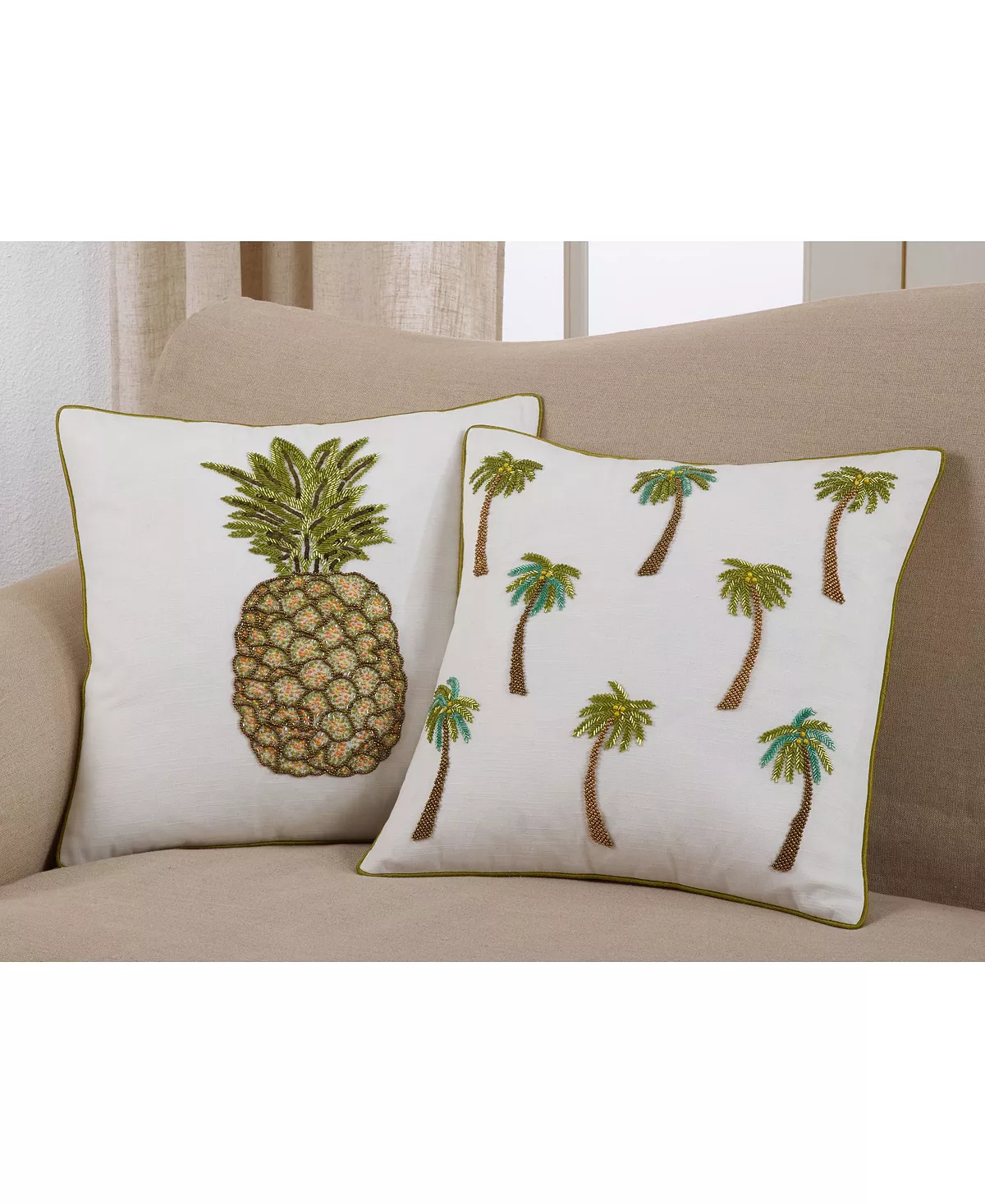 Saro Lifestyle Pineapple Beaded Decorative Pillow, 18 X 18 4 Saro Lifestyle Pineapple Beaded Decorative Pillow, 18 X 18 - Image 4