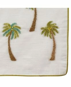 Saro Lifestyle Beaded Palm Trees Decorative Pillow, 18 X 18 -Chic Home Shop 14841215 fpx