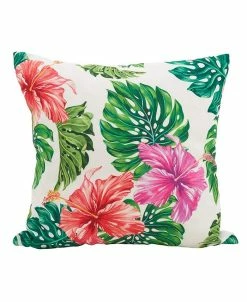 Saro Lifestyle Island Palms Statement Decorative Pillow, 18 X 18