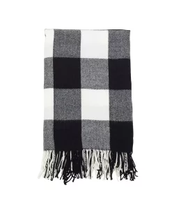 Saro Lifestyle Buffalo Plaid Check Tassel Throw -Chic Home Shop 14902738 fpx