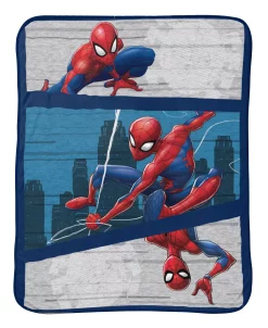 Marvel Spiderman City Swinger Baby Sherpa Throw