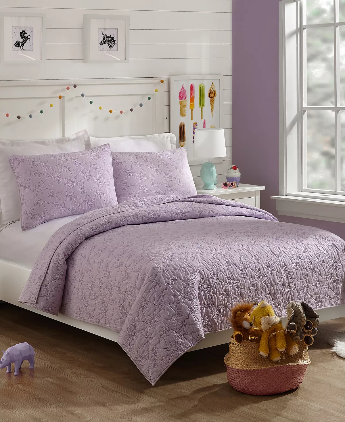 Jessica Simpson Flower Heart Twin 2-Piece Quilt Set 6 Jessica Simpson Flower Heart Twin 2-Piece Quilt Set - Image 6