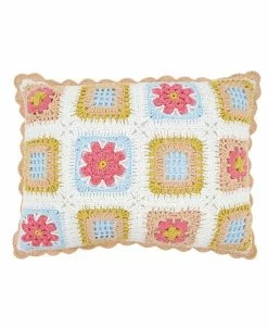 Saro Lifestyle Crochet Throw Pillow